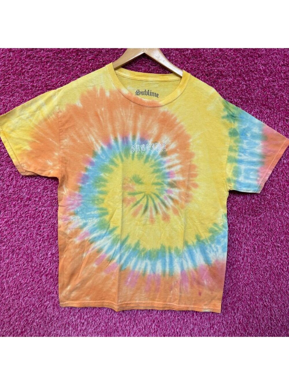 Sublime Embroidered Old English Spellout Rock Band Tie Dye M